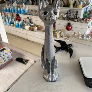 Chat céramique décoration à paillette