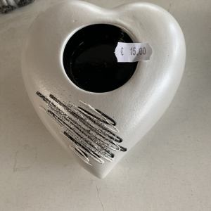 Bougeoir blanc en cœur