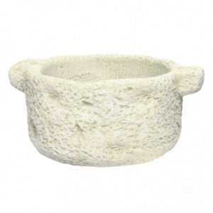 Auge Ronde à Poignées en Pierre Reconstituée – Pot de Fleurs Rustique