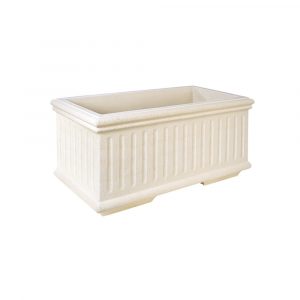 Bac 254 blanc – Jardinière 64 L en pierre reconstituée pour jardin et terrasse
