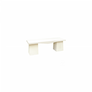 Banc de Jardin Droit en Béton Hydrofugé – Design Moderne et Lignes Ondulées, Fabrication Française