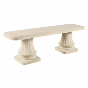 Banc de Jardin Droit Blanc en Pierre Reconstituée – Inspiration Gréco-Romaine, Fabrication Française