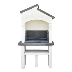 Barbecue Bastide en Pierre Reconstituée avec Hotte et Tables Ton Antracite– Charbon de Bois