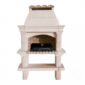 Barbecue Provence en Pierre Reconstituée avec Hotte – Charbon de Bois