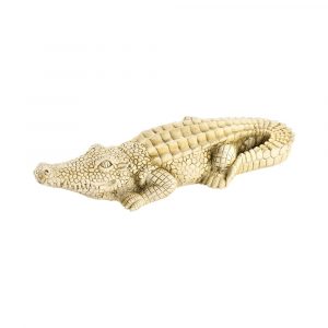 Statue Crocodile en Pierre – Décoration Exotique pour Jardin et Bassin