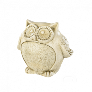 Chouette Décorative en Pierre Reconstituée – Sculpture Style Cartoon pour Intérieur et Jardin