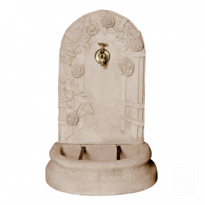 Fontaine Murale aux Roses en Pierre Reconstituée – Jardin Romantique