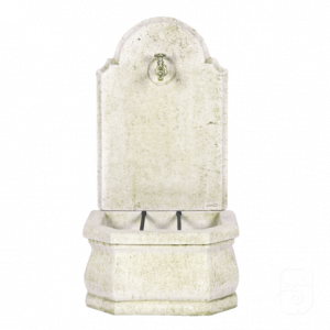 Fontaine Murale à Fronton Lisse en Pierre Vieillie – Jardin Authentique