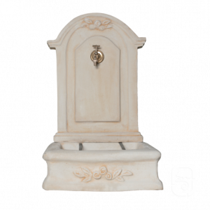 Fontaine Murale Romantique en Pierre Vieillie – Bassin avec Relief de Roses