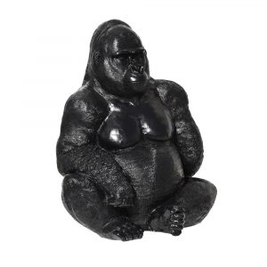 Statue Gorille XL en Béton Ciré Noir – Décoration Intérieur et Jardin