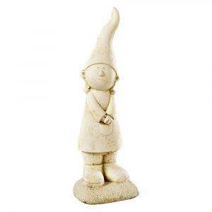 Statue Petit Lutin Fille en Pierre – Décoration de Jardin