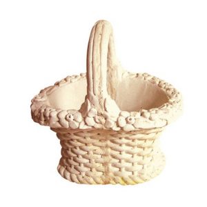 Panier Ancien en Pierre Reconstituée – Bac à Fleurs au Style Romantique