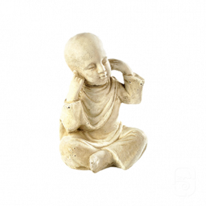 Statuette Enfant Moine Cachant les Oreilles – Symbole de la Sagesse Zen