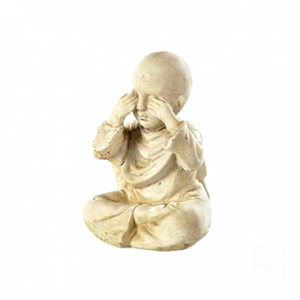 Statuette Enfant Moine Cachant les Yeux – Symbole de la Sagesse Zen