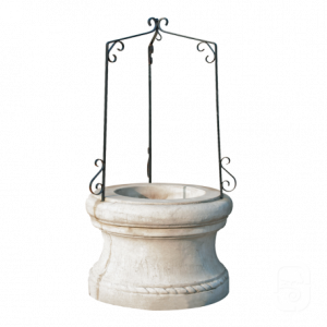 Puits Méditerranée en Pierre Vieillie – Design Cintré et Garde-Corps Sécurisé