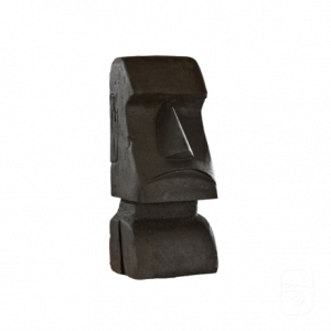 Statue Moaï Noire Décorative – Sculpture en Béton Ciré pour Jardin et Intérieur