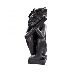 Grande Statue Vahiné en Pierre Reconstituée – Décoration Jardin Polynésienne