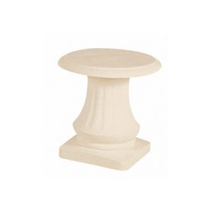 Tabouret de Jardin Blanc en Pierre Reconstituée – Inspiration Gréco-Romaine, Résistant au Gel, Fabrication Française