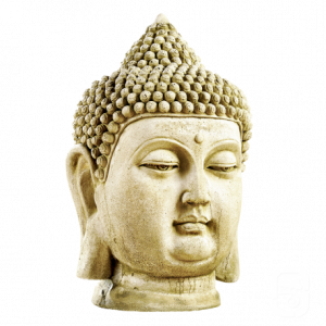 Tête de Bouddha en Pierre Reconstituée – Décoration Zen pour Jardin
