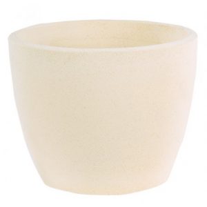 Vase Boule Nova 135 blanc-cassé 12 L – Pot design en pierre reconstituée pour terrasse et jardin