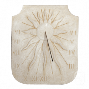 Cadran Solaire en Pierre Reconstituée – Décoration de Jardin avec Soleil en Relief