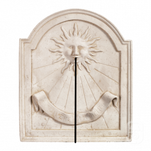 Cadran Solaire Vivere Memento en Pierre Reconstituée – Sculpture de Jardin Artistique