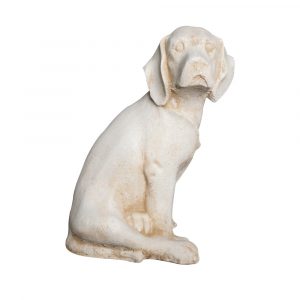 Statue chien épagneul en pierre reconstituée – Sculpture décorative pour intérieur et extérieur