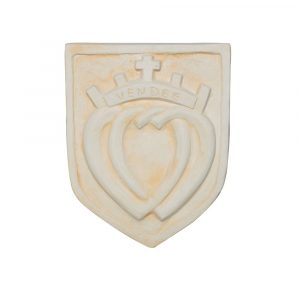 Écusson Vendéen en Pierre Reconstituée – Décoration Murale Intérieure et Extérieure H 40 cm