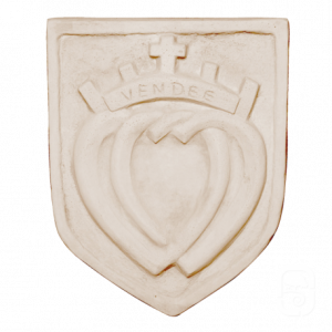 Écusson Vendéen en Pierre Reconstituée – Décoration Murale Symbolique pour Maison et Jardin