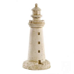 Phare Décoratif Breton en Pierre Reconstituée Vieillie – Sculpture Artisanale