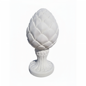 Pomme de Pin sur Socle en Pierre Reconstituée – Ornement Décoratif Symbolique