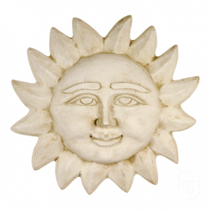 Soleil Humanisé en Pierre Reconstituée – Sculpture Murale Décorative pour Jardin et Intérieur